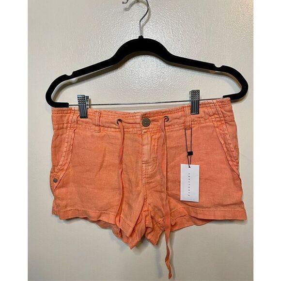 Anthropology Sanctuary NWT orange linen shorts size 24 - Picture 1 of 10